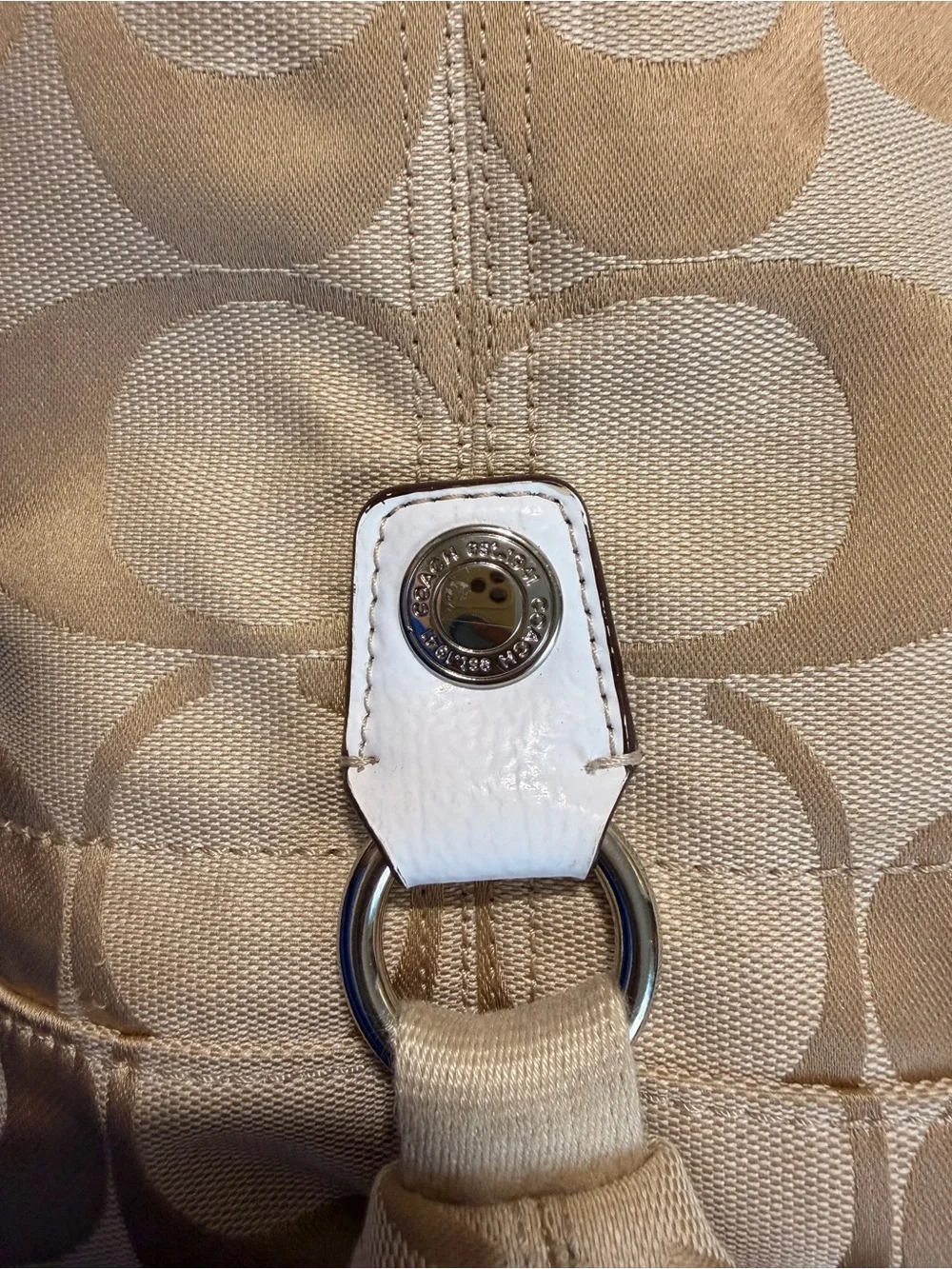 Coach Tan and Cream Signature Canvas Tote